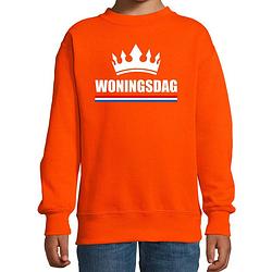 Foto van Woningsdag sweaters / trui voor thuisblijvers tijdens koningsdag oranje kinderen 106/116 (5-6 jaar) - feesttruien