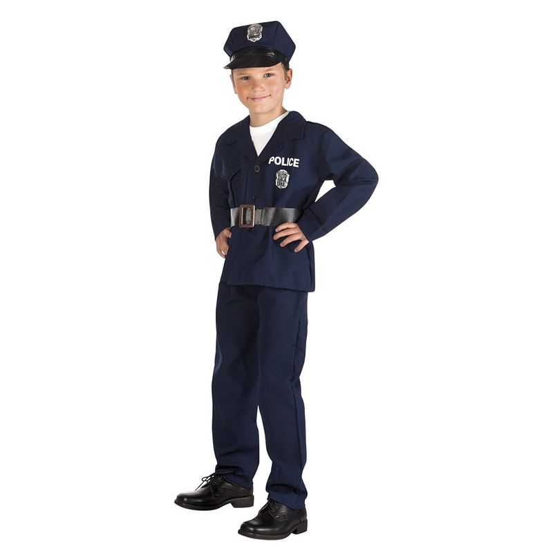 Foto van Boland verkleedpak politieagent junior blauw maat 128-140