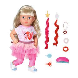 Foto van Baby born sister play & style pop blond haar - 43 cm