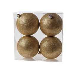 Foto van Cosy @home kerstballen goud glitter ø 10 cm - 4 stuks