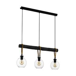 Foto van Eglo roding hanglamp - e27 - 88 cm - zwart/bruin