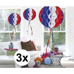 Foto van 3 stuks decoratie ballen usa gekleurd 30 cm - hangdecoratie