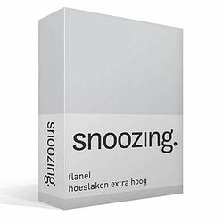 Foto van Snoozing - flanel - hoeslaken - extra hoog - 200x210/220 - grijs