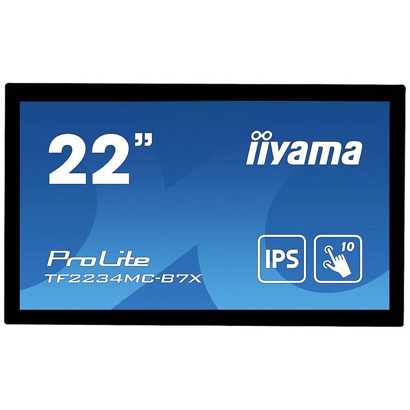 Foto van Iiyama prolite tf2234mc-b7x lcd-monitor 55.9 cm (22 inch) energielabel f (a - g) 1920 x 1080 pixel full hd 8 ms hdmi, displayport, vga, usb ips lcd