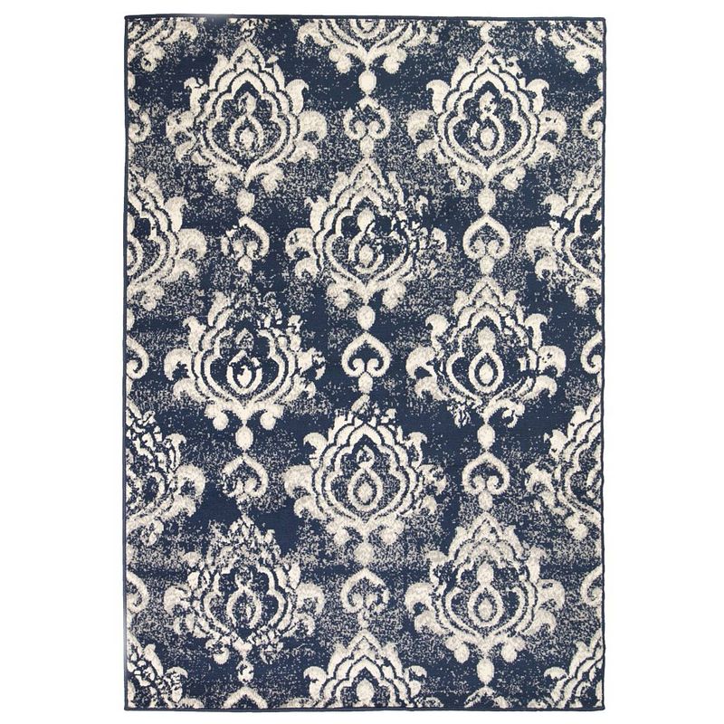 Foto van Vidaxl vloerkleed modern paisley ontwerp 140x200 cm beige/blauw