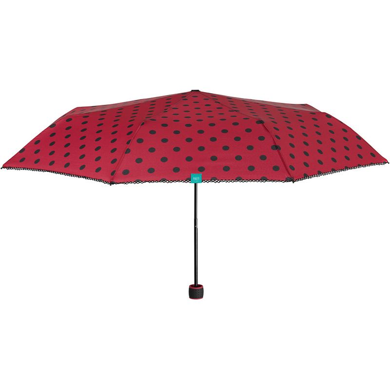 Foto van Perletti mini-paraplu time dames 97 cm microfiber rood/zwart