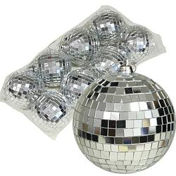 Foto van Othmar decorations disco kerstballen - 8x - zilver - 6 cm - kunststof - kerstbal