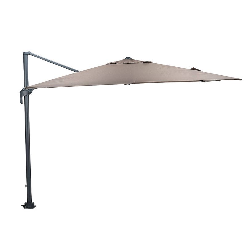 Foto van Garden impressions hawaii m zweefparasol 270x270 cm - frame donker grijs - doek taupe