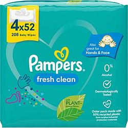 Foto van 2+1 gratis | pampers fresh clean babydoekjes 4 verpakkingen = 208 doekjes aanbieding bij jumbo