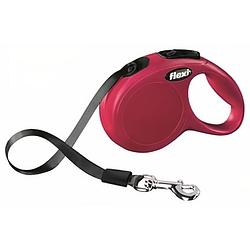 Foto van Flexi rollijn classic tape hond 3 meter synthetisch rood