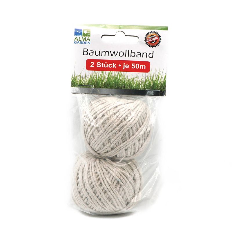 Foto van Alma garden huishoud/hobby touw - 2x bolletjes - canvas - 50 meter per bolletje - touwen