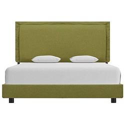 Foto van The living store klassiek bedframe - groen - 207 x 146 x 95 cm - geschikt voor 140 x 200 cm matras - gemaakt van