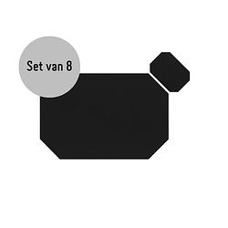 Foto van Krumble placemat achthoekig + onderzetter - pu leder - zwart - set van 8