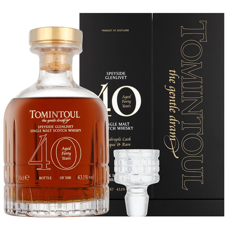 Foto van Tomintoul 40 years 70cl whisky + giftbox