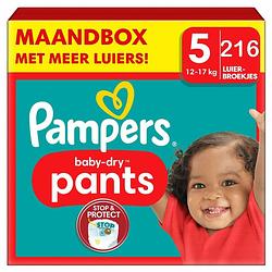 Foto van Pampers - baby dry pants - maat 5 - maandbox - 216 stuks - 12/17kg