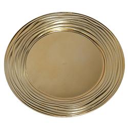 Foto van Ronde diner onderborden/kaarsenbord/plateau glimmend goud van 33 cm - kaarsenplateaus