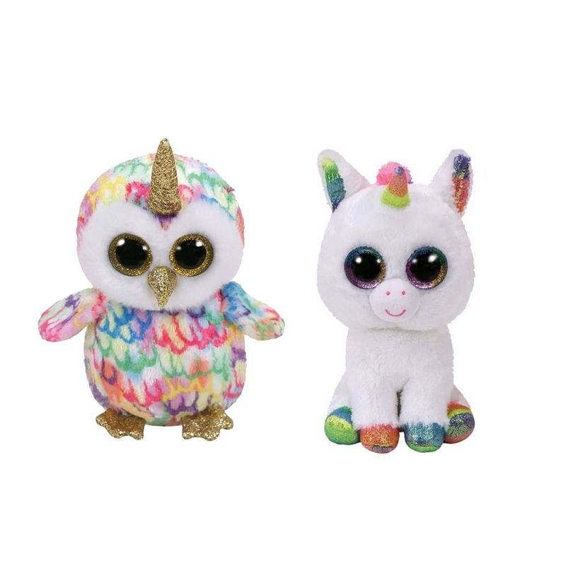 Foto van Ty - knuffel - beanie boo's - enchanted owl & pixy unicorn