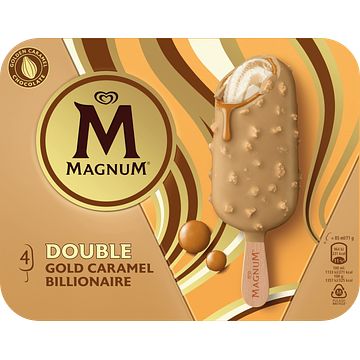 Foto van Magnum ijs double gold caramel billionaire 4 x 85ml bij jumbo