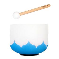 Foto van Sela 8" crystal singing bowl lotus 432 hz g blue (throat) klankschaal