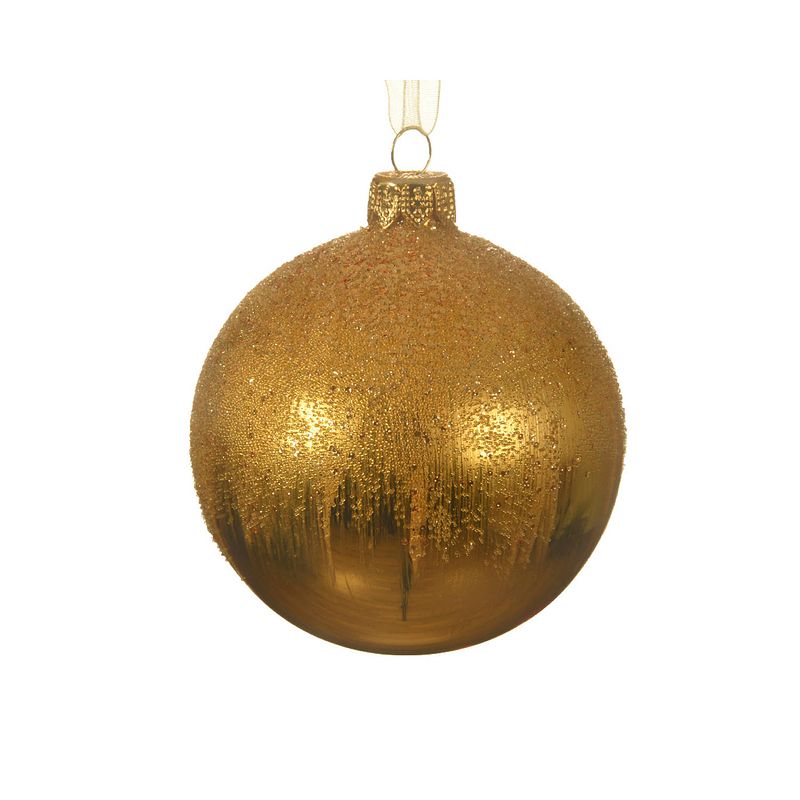 Foto van Decoris - kerstbal glas d8 cm licht goud ii kerst