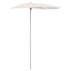 Foto van The living store parasol - zand - 180 x 90 x 195 cm - uv-beschermend polyester - sterke stalen paal