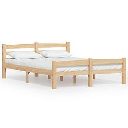 Foto van The living store bedframe - massief grenen - 206 x 126 x 66 cm - geen matras inbegrepen