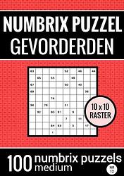 Foto van Numbrix puzzel medium voor gevorderden - puzzelboek met 100 numbrix puzzels - nr.12 - puzzelboeken & meer - paperback (9789464657814)