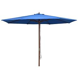 Foto van Vidaxl parasol met houten paal 350 cm blauw