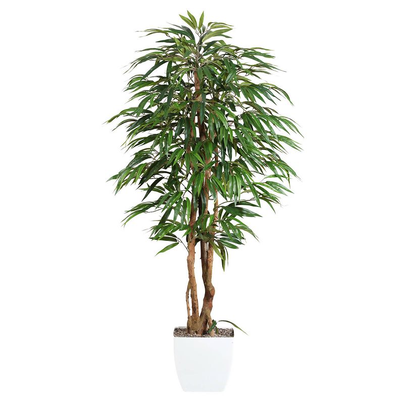 Foto van Kopu® kunstplant ficus benjamina 150 cm in witte pot - 720 bladeren