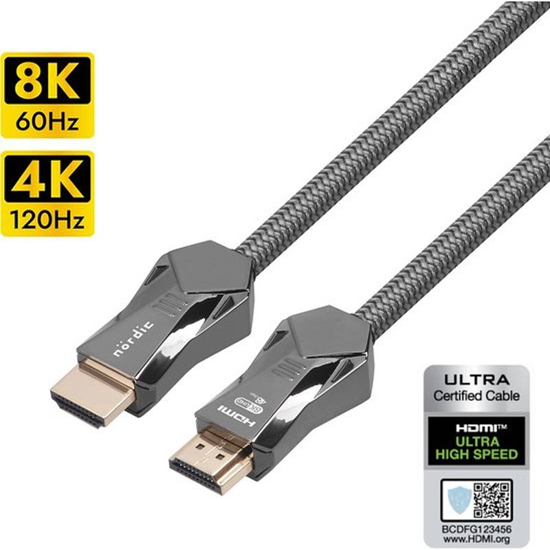 Foto van Nördic hdmi-n1023d - ultra high speed - ??hdmi 2.1 - 8k 60hz - 4k 120hz - 48gbps - 2m