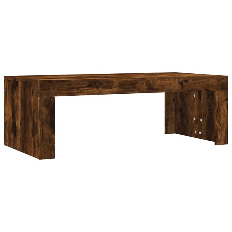 Foto van Vidaxl salontafel 102x50x36 cm bewerkt hout gerookt eikenkleurig