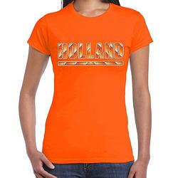 Foto van Holland / nederlands elftal supporter t-shirt oranje voor dames l - feestshirts