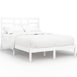 Foto van The living store houten bedframe - klassiek - bedframe - 205.5 x 126 x 104 cm - massief grenenhout