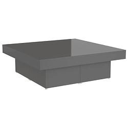 Foto van Vidaxl salontafel 90x90x28 cm spaanplaat hoogglans grijs