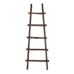 Foto van Clayre & eef handdoekhouder 140 cm bruin hout decoratie ladder bruin decoratie ladder