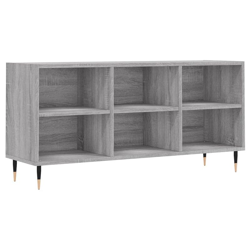 Foto van The living store tv-meubel - tv-kast - 103.5 x 30 x 50 cm - grijs sonoma eiken - stevig hout - voldoende opbergruimte