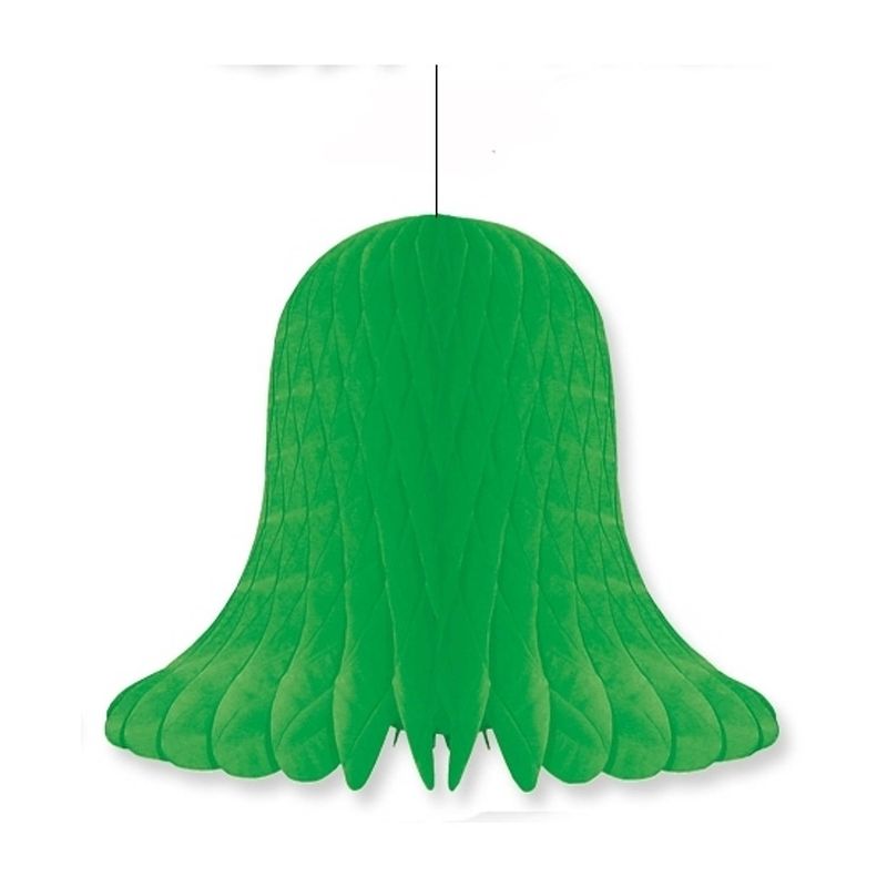 Foto van 1x kerst/feest decoratie klokken groen 30 cm - hangdecoratie