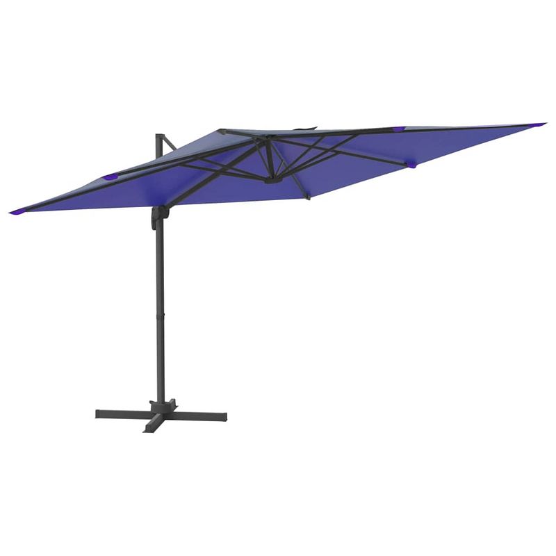 Foto van Vidaxl zweefparasol met aluminium paal 400x300 cm azuurblauw