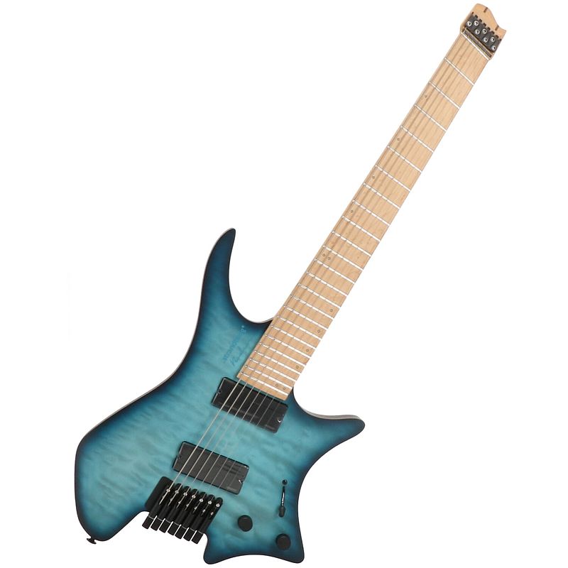 Foto van Strandberg boden original nx 7 glacier blue 7-snarige headless elektrische gitaar met venture gigbag