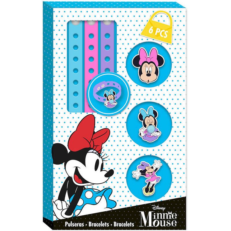 Foto van Disney armbandenset minnie mouse junior blauw/roze 6-delig