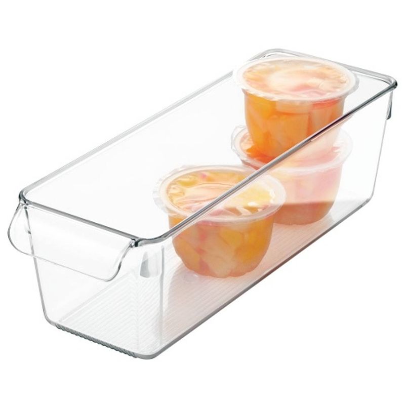 Foto van Idesign - koelkast organizer met handvat, 29.2 x 10.2 x 8.9 cm, kunststof, transparant - idesign linus