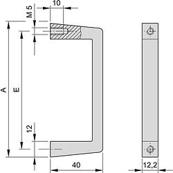 Foto van Schroff 10501006 greep (b x h) 132 mm x 12.2 mm 10 stuk(s)