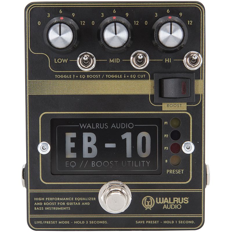 Foto van Walrus audio eb-10 black preamp / eq / boost effectpedaal