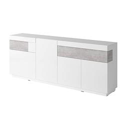 Foto van Meubella - dressoir sublime - wit - betonlook - 219 cm