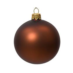 Foto van Decoris - kerstballen glas d7 cm espresso 6st kerst