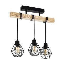 Foto van Eglo townshend 5 plafondlamp - e27 - 55 cm - zwart/bruin