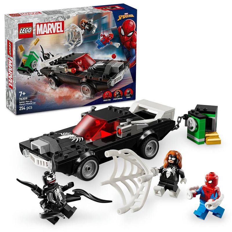 Foto van Lego marvel spider-man vs. venoms klassieke auto 76309