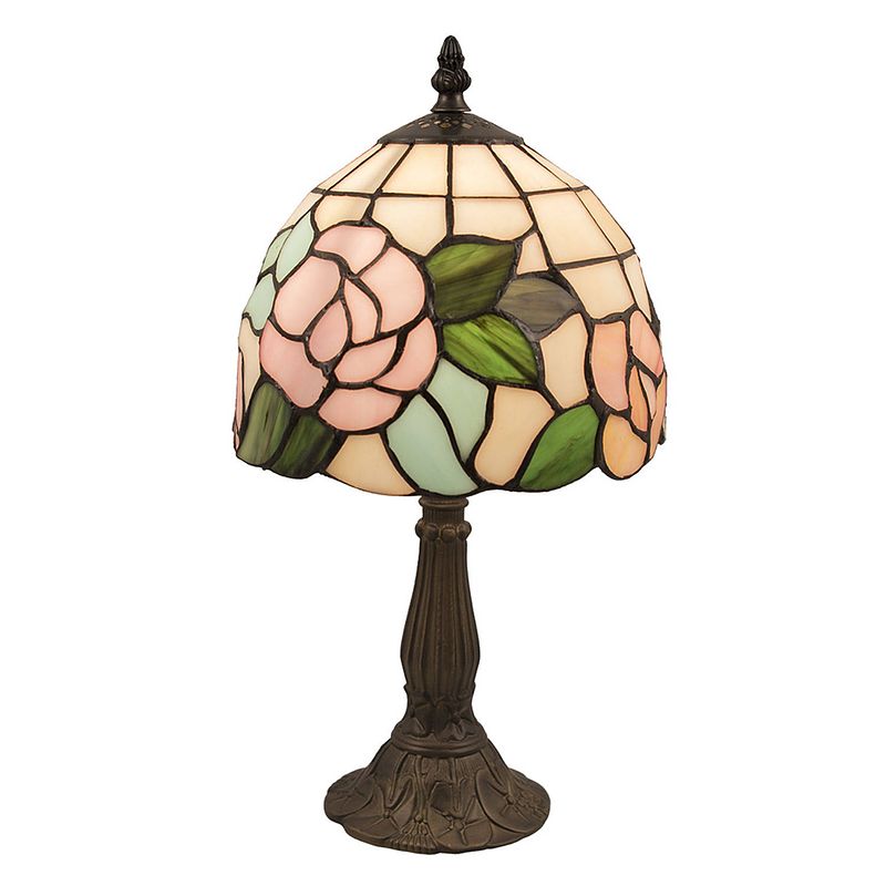 Foto van Haes deco - tiffany tafellamp bruin, groen ø 20x36 cm fitting e14 / lamp max 1x40w