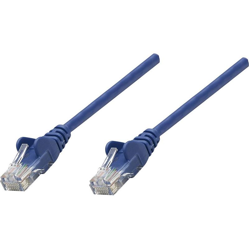 Foto van Intellinet 319980 rj45 netwerkkabel, patchkabel cat 5e u/utp 15.00 m blauw 1 stuk(s)