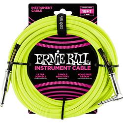 Foto van Ernie ball 6085 braided instrument cable, 5.5 meter, neon yellow